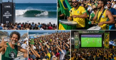 Mundial de Surfe e Copa do Mundo transformam Saquarema em palco de esporte, turismo e celebração