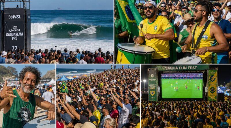 Mundial de Surfe e Copa do Mundo transformam Saquarema em palco de esporte, turismo e celebração